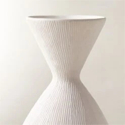 Olpe Ribbed White Terracotta Vase 7 Olpe Ribbed White Terracotta Vase -Cb2 OlpeWhiteRibbedVaseAVSHF23