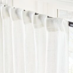 White Linen Openweave Window Curtain Panel 48''x84'' 9 White Linen Openweave Window Curtain Panel 48''x84'' -Cb2 OpnwvWhtLn96CurtainPnlAVSHS23