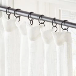 White Linen Openweave Window Curtain Panel 48''x84'' 8 White Linen Openweave Window Curtain Panel 48''x84'' -Cb2 OpnwvWhtLn96CurtainPnlROS23