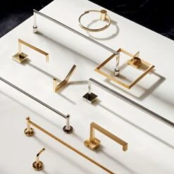 Blaine Brushed Brass Wall Mount Toilet Paper Holder -Cb2 OrbitTowelRingAG21 1x1