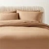 Organic Cotton Percale 400 Thread Count Sepia Duvet Cover And Pillow Shams -Cb2 OrgCtPrcl400TCSpFQDvtCvrSHS23