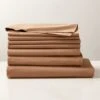 Organic Cotton Percale 400-Thread-Count Sepia Full/Queen Bedding Set