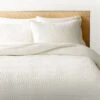 Stitched Organic Cotton Sateen Ivory Quilt And Pillow Shams -Cb2 OrgCtnStnStchIvryFQQltSHF23