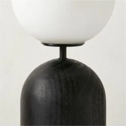 Ori Globe Table Lamp With Black Wood Base 6 Ori Globe Table Lamp With Black Wood Base -Cb2 OriBlkdWoodTableLampAVSHF23