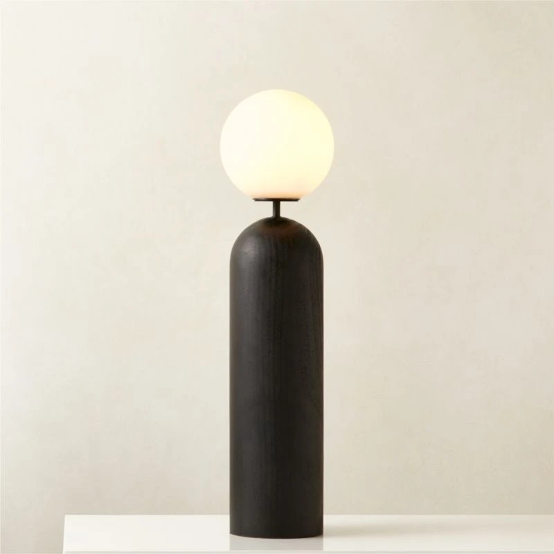 Ori Globe Table Lamp With Black Wood Base 3 Ori Globe Table Lamp With Black Wood Base - Image 2