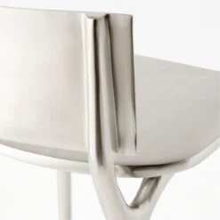 Oro Polished Silver Counter Stool -Cb2 OroPlshdSlvrBarstoolAVSSS22 1