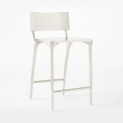 Oro Polished Silver Counter Stool -Cb2 OroPlshdSlvrCounterStool3QSSS22 1