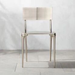 Oro Polished Silver Dining Chair