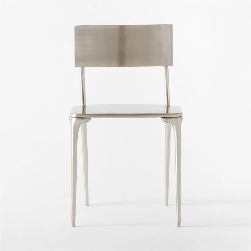 Oro Polished Silver Dining Chair 6 Oro Polished Silver Dining Chair - Image 4