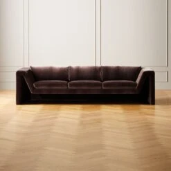 Perimeter Grey Faux Mohair Sofa