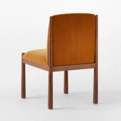 Paglia Rust Orange Velvet Dining Chair -Cb2 PagliaRustVlvtDiningChr3QBSSS23