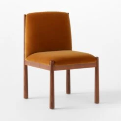 Paglia Rust Orange Velvet Dining Chair -Cb2 PagliaRustVlvtDiningChr3QSSS23