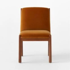 Paglia Rust Orange Velvet Dining Chair -Cb2 PagliaRustVlvtDiningChrSOSSS23