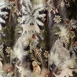 Palm Grove Jungle-Print Window Curtain Panel 48"x84" -Cb2 PalmGroveCrtnPanel96inAV3SHF22