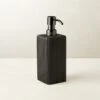 Parello Pleated Black Soap Pump 1 Parello Pleated Black Soap Pump -Cb2 ParelloPltdBlackSoapPumpSHS20