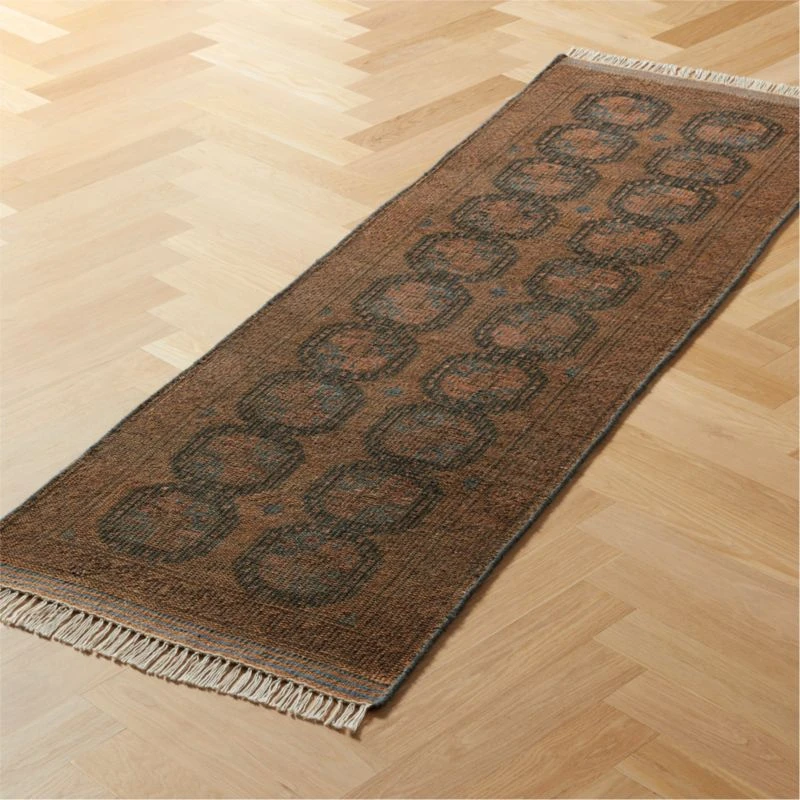 Pascala Moroccan Hand-Knotted Copper Wool Runner Rug 2.5'x8' 4 Pascala Moroccan Hand-Knotted Copper Wool Runner Rug 2.5'x8' - Image 2