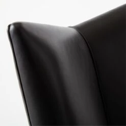 Bowtie Black Leather Office Chair Model 3002 -Cb2 PaulMcCobbBwtBkLtOffcChrAVSSS23