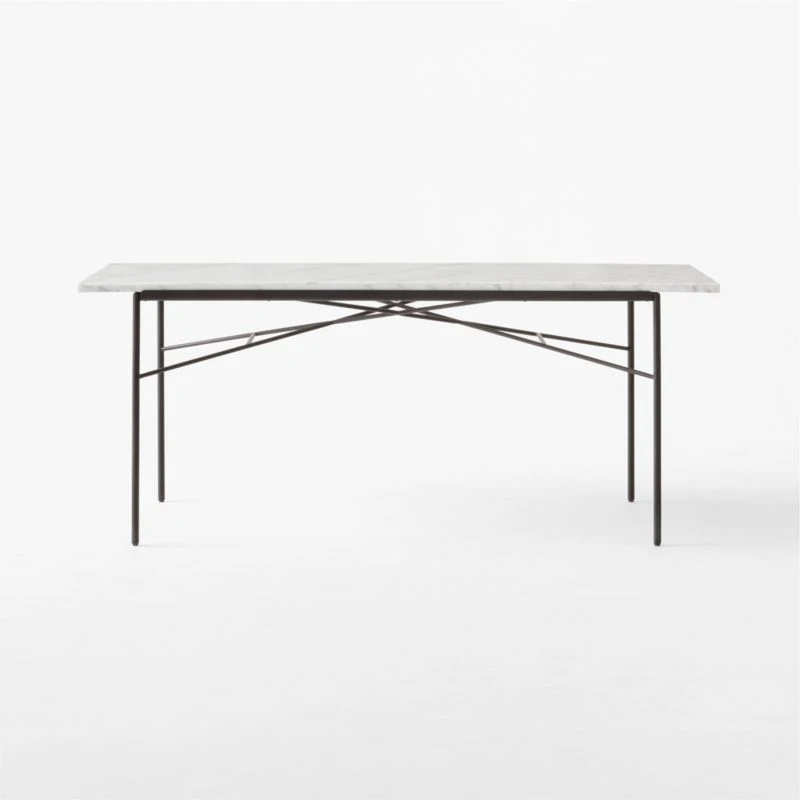 Pavilion Black Metal Outdoor Dining Table With Marble Top Model 6141 4 Pavilion Black Metal Outdoor Dining Table With Marble Top Model 6141 - Image 2