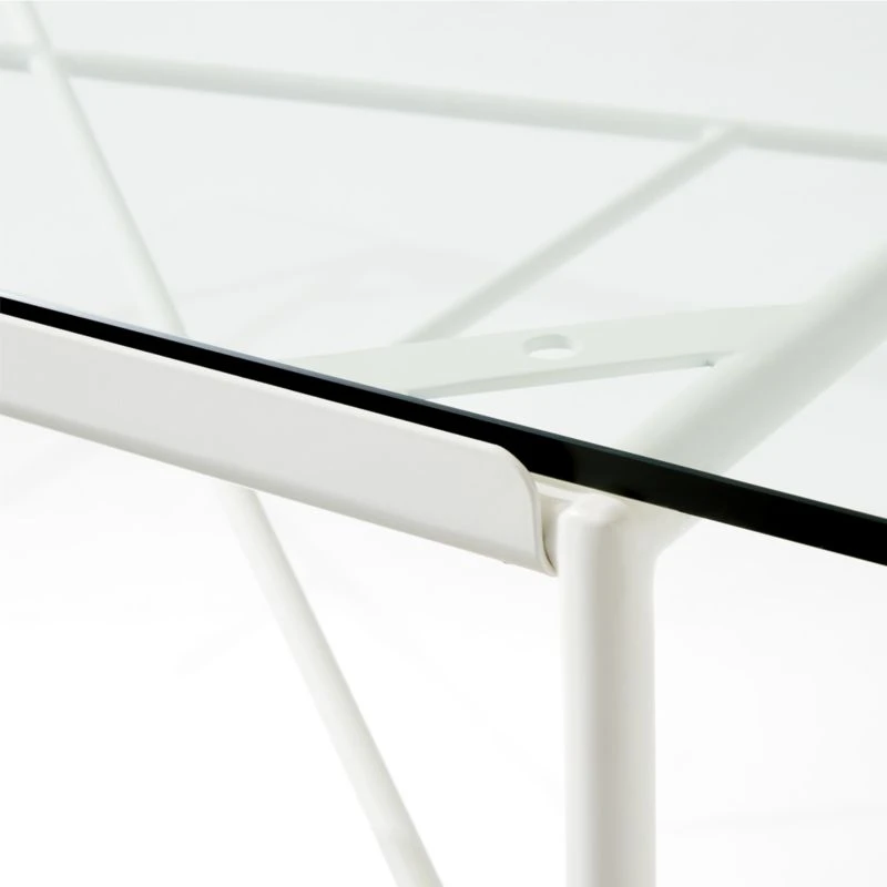 Pavilion Large Ivory Metal Outdoor Patio Dining Table With Glass Top Model 6142 7 Pavilion Large Ivory Metal Outdoor Patio Dining Table With Glass Top Model 6142 - Image 5