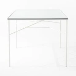 Pavilion Ivory Metal Outdoor Dining Table With Glass Top Model 6141 -Cb2 Pavilion6141IvDnTbWGlsTpSDSSS22