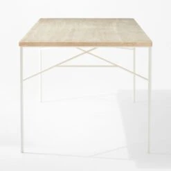 Pavilion Large Ivory Metal Outdoor Patio Dining Table With Travertine Top Model 6142 -Cb2 Pavilion6142IvDnTbWTrvTpSDSSS22