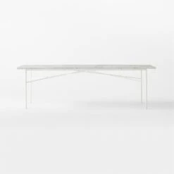 Pavilion Ivory Metal Outdoor Dining Table With Marble Top Large Model 6142 -Cb2 Pavilion6142LIvDnTbWMbTpSOSSS23