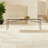 Large Pavilion Travertine Outdoor Dining Table Model 6142 -Cb2 Pavilion6142LgTrvtDngTblSHS21 1x1