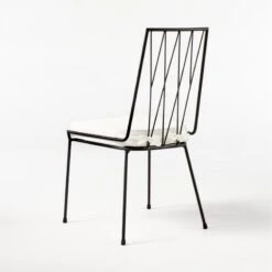 Pavilion Dining Chair With Ivory Sunbrella ® Cushion Model 6150 Set Of 4 -Cb2 Pavilion6350IvArmlssDnCh3QBSSS21 1