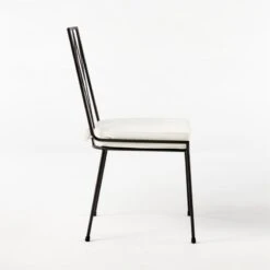 Pavilion Dining Chair With Ivory Sunbrella ® Cushion Model 6150 Set Of 4 -Cb2 Pavilion6350IvArmlssDnChSDSSS21 1