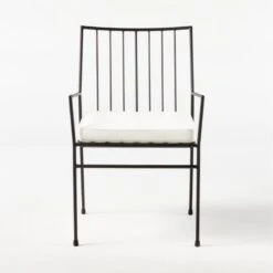 Pavilion Black Outdoor Dining Armchair With Ivory Sunbrella ® Cushion Model 6470 -Cb2 Pavilion6470IvyDiningChrSOSSS21 2