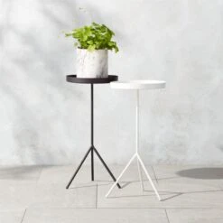 Pavilion Black Cocktail Table/Plant Stand 21.5" 10 Pavilion Black Cocktail Table/Plant Stand 21.5" -Cb2 PavilionPlntStdNCcktlTblGrpFHS22