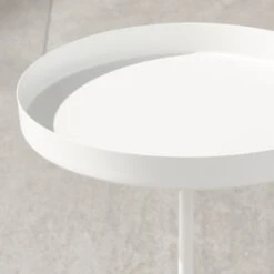 Pavilion White Cocktail Table/Plant Stand 21.5" -Cb2 PavilionPtSdNTblWt21p5inAV2SHS22
