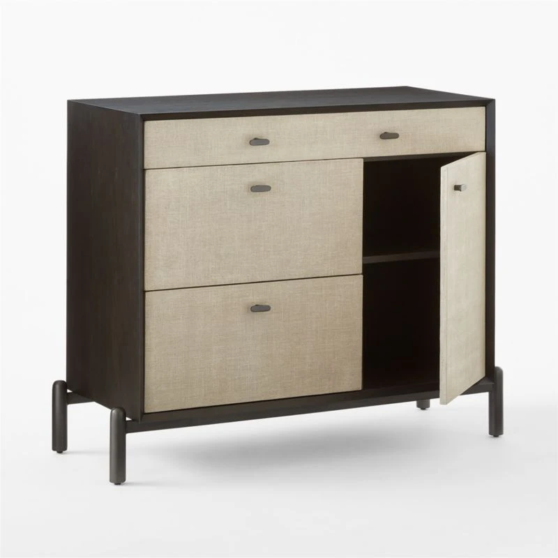 Perch Lacquered Linen File Cabinet 7 Perch Lacquered Linen File Cabinet - Image 5