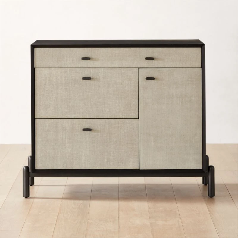 Perch Lacquered Linen File Cabinet 3 Perch Lacquered Linen File Cabinet