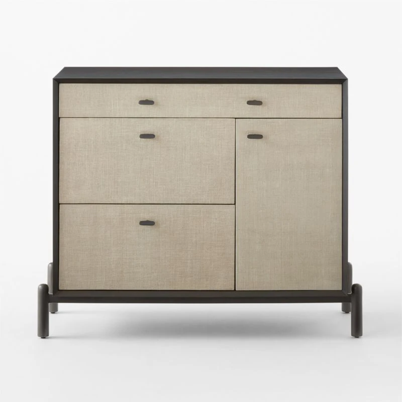 Perch Lacquered Linen File Cabinet 5 Perch Lacquered Linen File Cabinet - Image 3