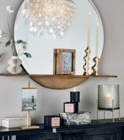 Chelsea Cement Box Small -Cb2 PerchRoundMirrorWithShelfMR20 1