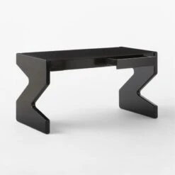 Perno 2-Drawer High-Gloss Black Oak Wood Desk 18 Perno 2-Drawer High-Gloss Black Oak Wood Desk -Cb2 PernoDesk3QAVSSS23