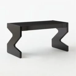 Perno 2-Drawer High-Gloss Black Oak Wood Desk 17 Perno 2-Drawer High-Gloss Black Oak Wood Desk -Cb2 PernoDesk3QSSS23