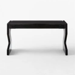 Perno 2-Drawer High-Gloss Black Oak Wood Desk 16 Perno 2-Drawer High-Gloss Black Oak Wood Desk -Cb2 PernoDeskSOSSS23