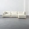 Piazza 4-Piece Modular White Linen Sectional Sofa -Cb2 PiazzaSnow4PcModSectSHF19 1x1