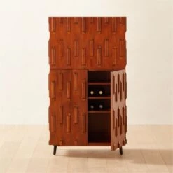 Piera Mahogany Wood Bar Cabinet -Cb2 PieraWoodBarCabinetAVSHS22