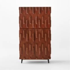 Piera Mahogany Wood Bar Cabinet -Cb2 PieraWoodBarCabinetSOSSS22