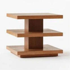 Pila Wood Tiered Side Table 8 Pila Wood Tiered Side Table -Cb2 PilaSideTable3QSSF21