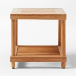 Pinet Teak Outdoor Side Table -Cb2 PinetTeakSideTableSDSSS23