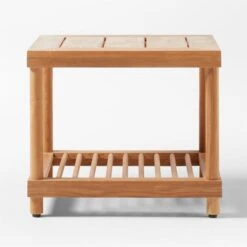 Pinet Teak Outdoor Side Table -Cb2 PinetTeakSideTableSOSSS23