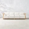 Pinet Teak Outdoor Sofa With Textured Ivory Perennials® Cushions Large -Cb2 PinetTeakXLSofaSHS23