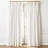 Pleated White Linen Window Curtain Panel 48"x120" 1 Pleated White Linen Window Curtain Panel 48"x120" -Cb2 PleatedLnnWtCrtnPnl96inSHS22