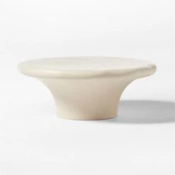 Pompeo Round Ivory Cast Resin Outdoor Coffee Table Small -Cb2 PompeoResinTableSmSOSSS23