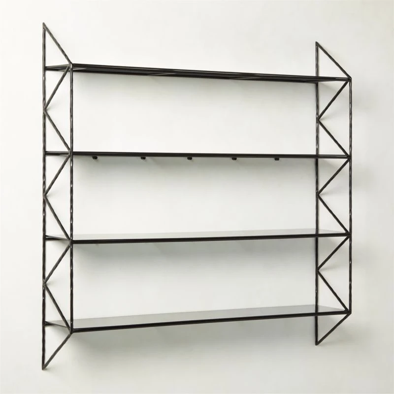 Ponte Black Metal Wall Mount Bookshelf Wide 5 Ponte Black Metal Wall Mount Bookshelf Wide - Image 3