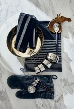 Charcoal Grey Velvet Oven Mitts Set Of 2 -Cb2 PorterGoldLowServingBowlMR20